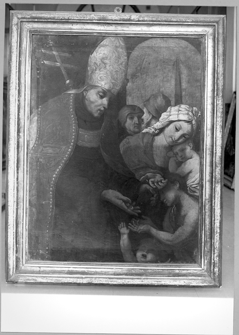 San Tommaso di Villanova distribuisce elemosine ai poveri (dipinto) - ambito marchigiano (sec. XVIII)