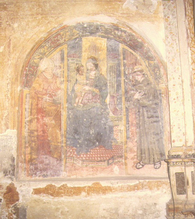 Madonna in trono con Bambino e Santi (dipinto) - ambito marchigiano (sec. XV)