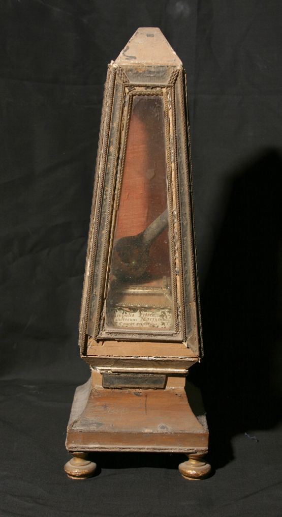 reliquiario architettonico - a obelisco - bottega italiana (inizio sec. XIX)