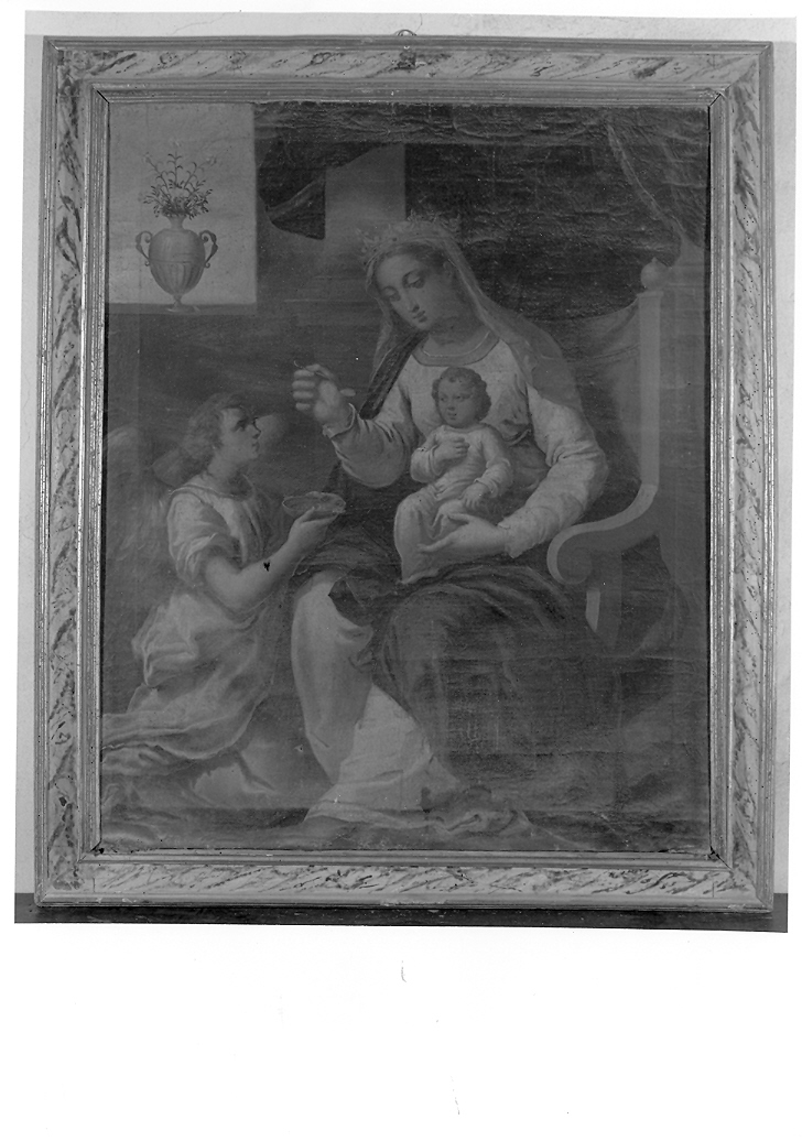 Madonna con Bambino e angelo (dipinto, elemento d'insieme) - ambito marchigiano (fine/inizio secc. XVIII/ XIX)