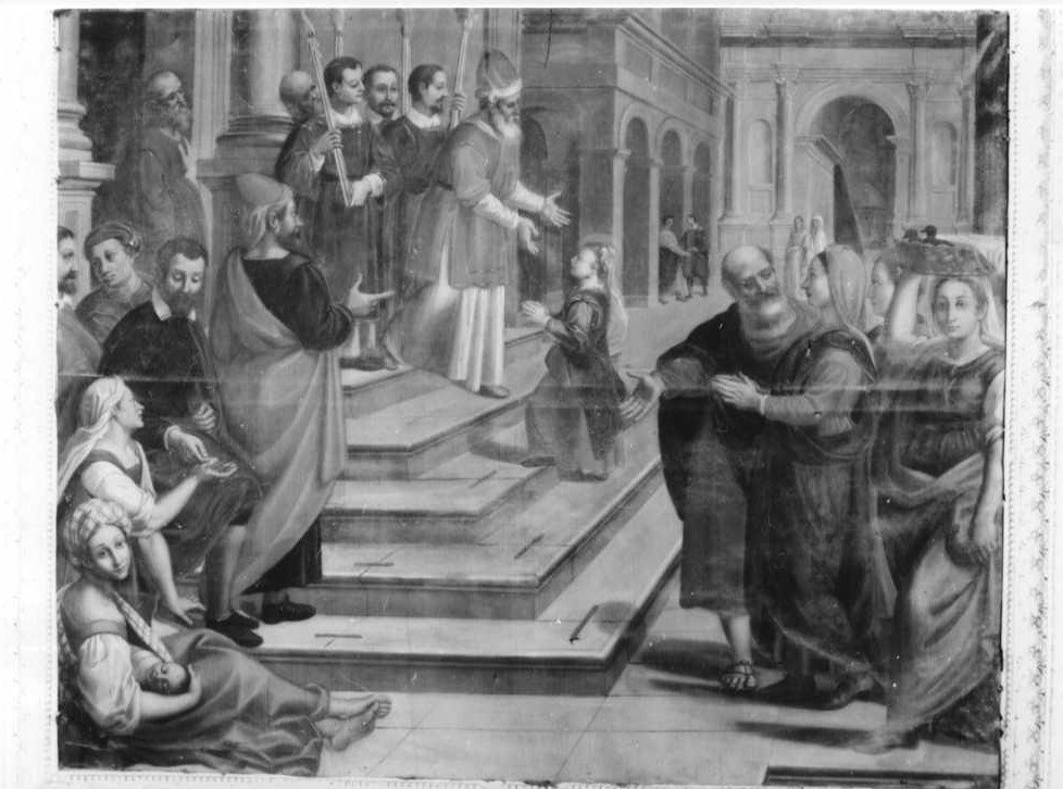 presentazione di Maria Vergine al tempio (dipinto) di Urbani Giovanni Andrea (prima metà sec. XVII)