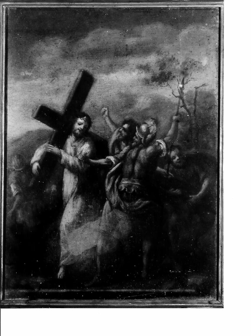 stazione XI: Gesù inchiodato alla croce (Via Crucis, elemento d'insieme) - ambito marchigiano (sec. XVIII)