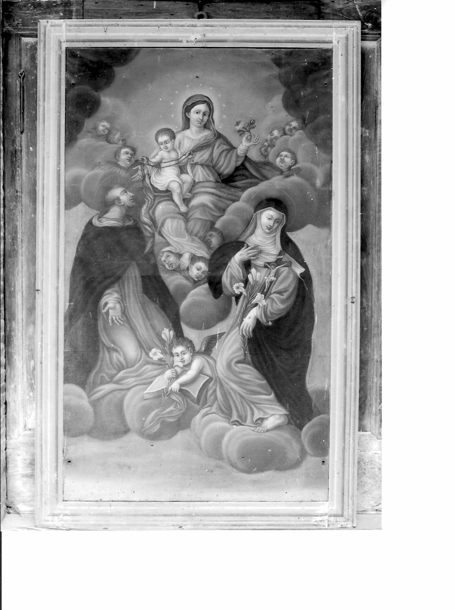 Madonna del Rosario con San Domenico e Santa Caterina da Siena (dipinto) - ambito marchigiano (fine/inizio secc. XVIII/ XIX)