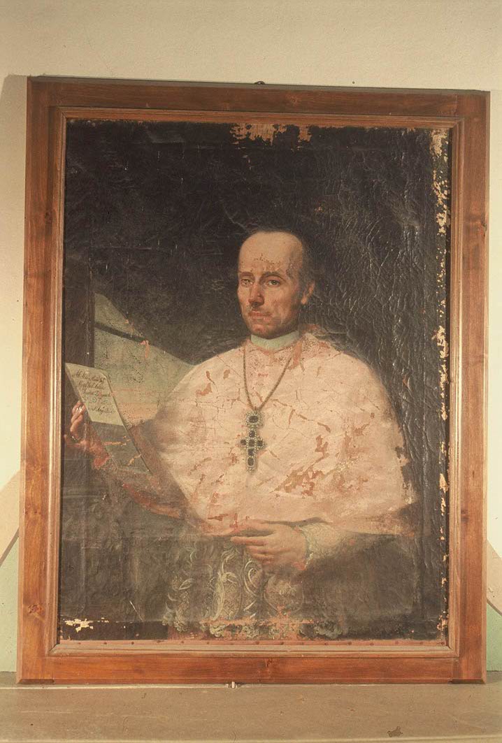 ritratto del vescovo Paolo Agostini Zamperoli (dipinto, elemento d'insieme) - ambito marchigiano (secc. XVIII/ XIX)