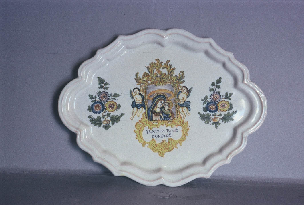 Madonna del Buon Consiglio (piatto) - manifattura durantina (metà sec. XVIII)
