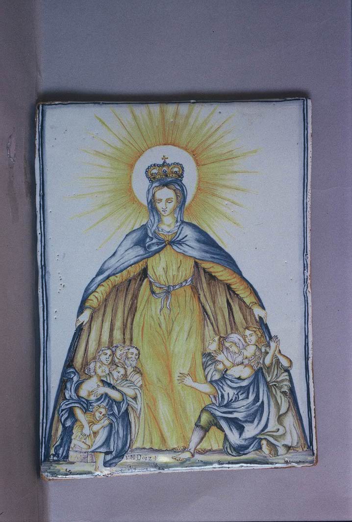 Madonna della Misericordia (targa) di Doix Francesco Maria (metà sec. XVIII)