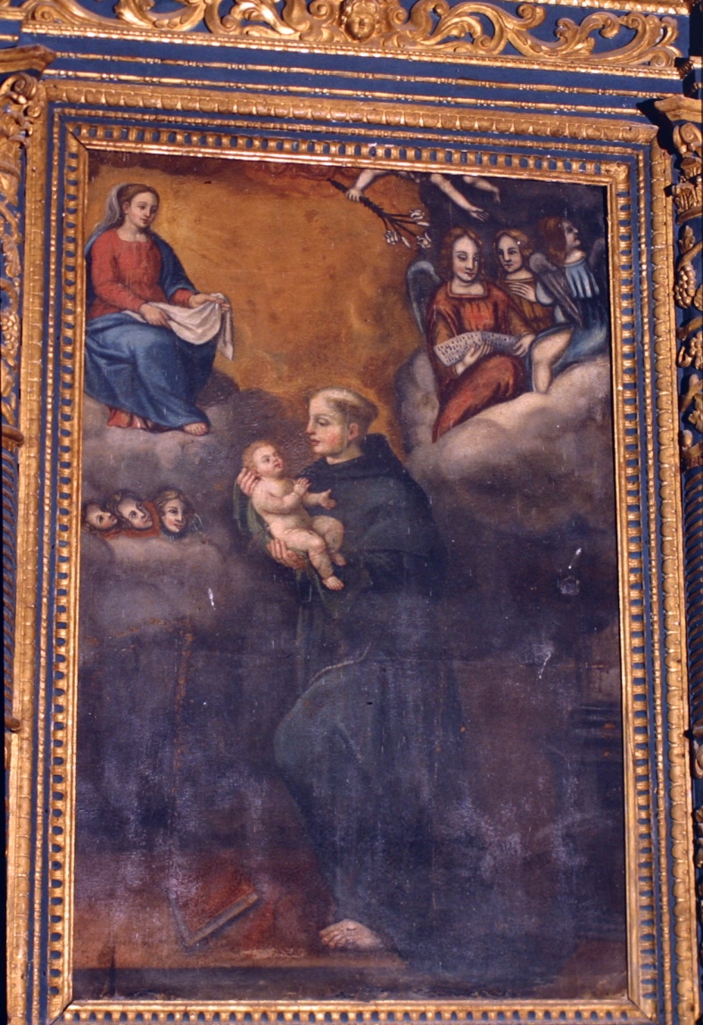 San Nicola da Tolentino riceve il Bambino Gesù (dipinto) - ambito marchigiano (sec. XVIII)