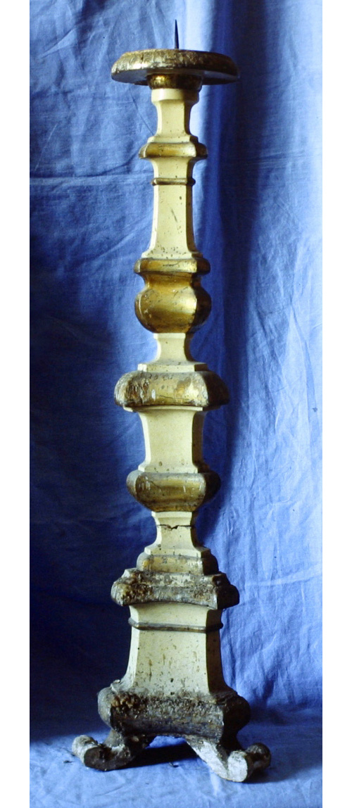 candeliere d'altare, elemento d'insieme - bottega ascolana (seconda metà sec. XVIII)
