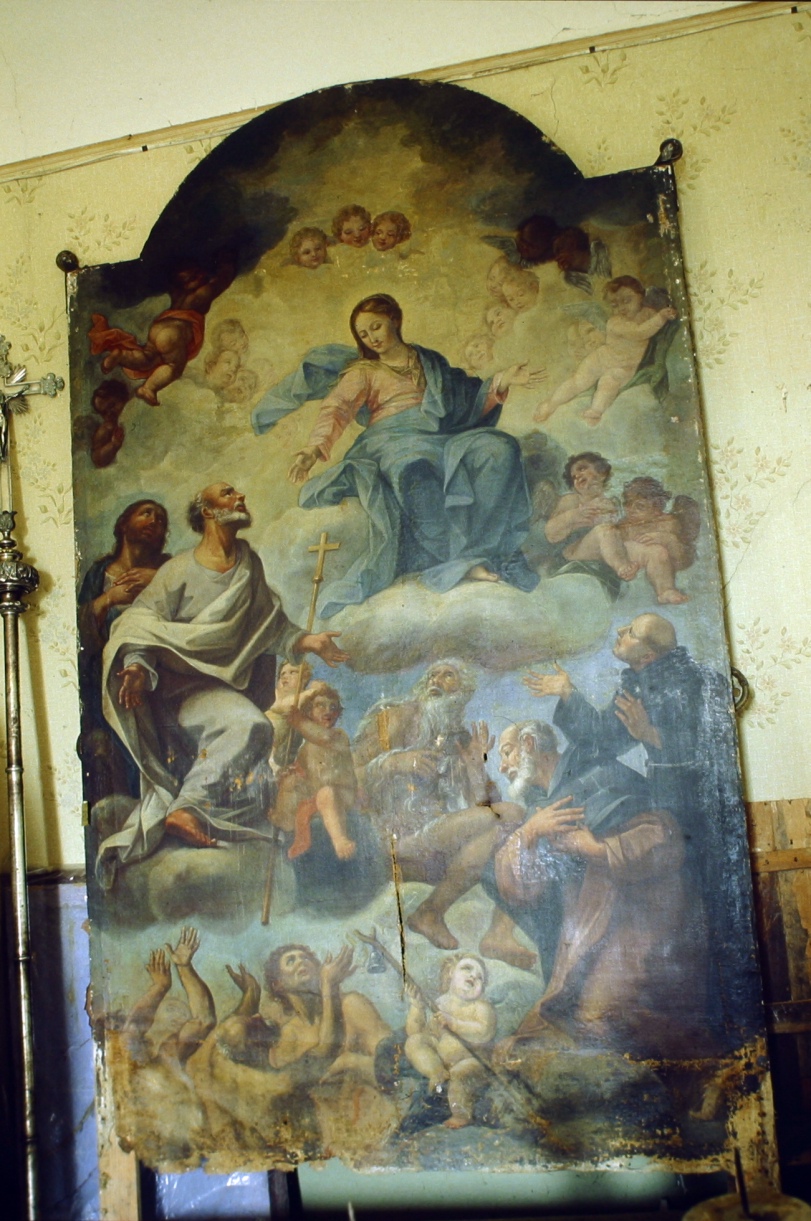 Madonna in gloria tra Santi e anime purganti (pala d'altare) - ambito marchigiano (sec. XVIII)