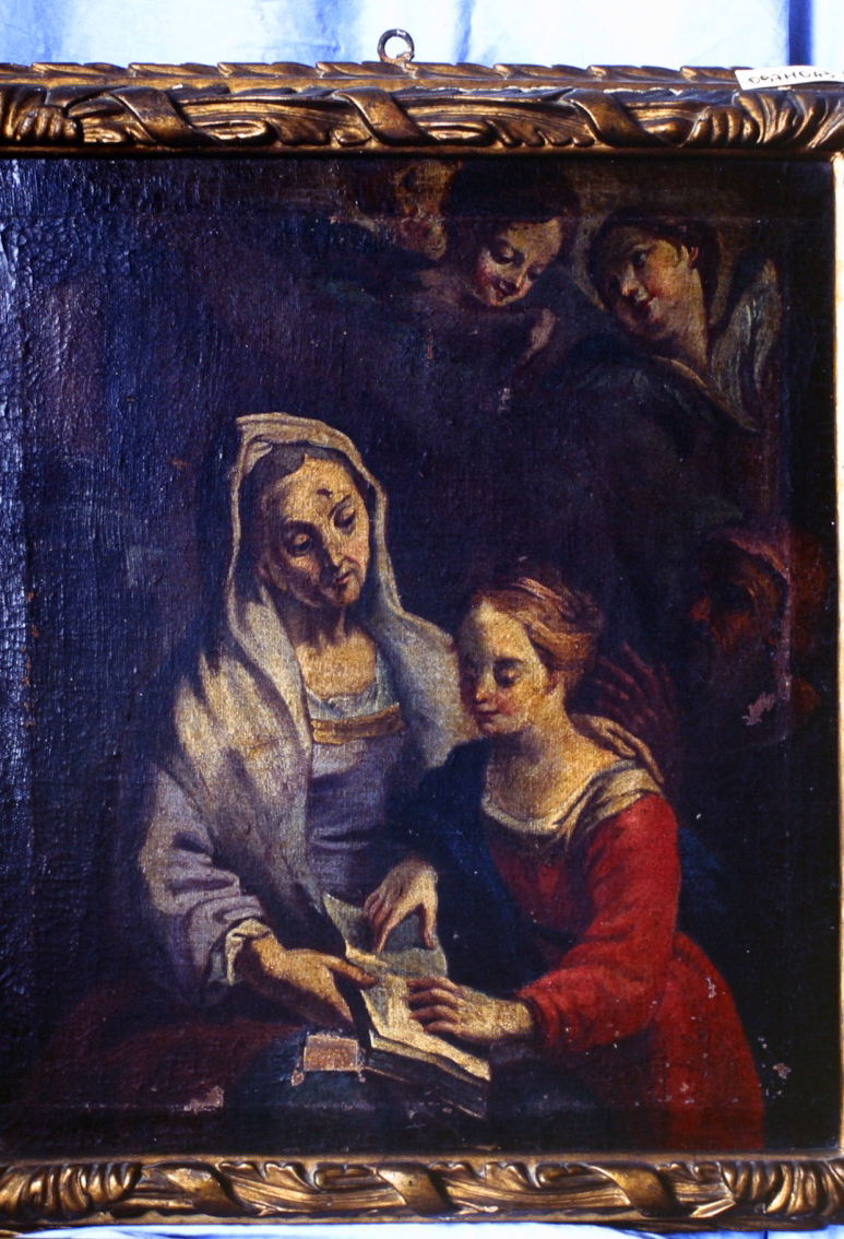 Sant'Anna insegna a leggere a Maria Vergine (dipinto, elemento d'insieme) - ambito marchigiano (sec. XVIII)