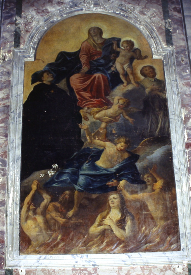 Madonna con Bambino, santi e anime del purgatorio (dipinto) di Simonetti Domenico detto Magatta (sec. XVIII)