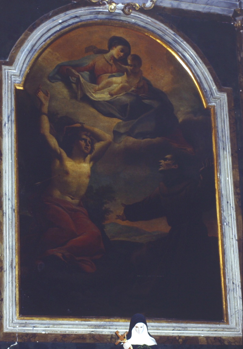 Madonna con Bambino e Santi (dipinto, elemento d'insieme) di Benigni Giuseppe (sec. XIX)