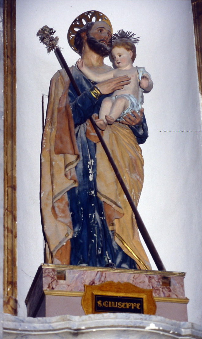 San Giuseppe e Gesù Bambino (statua) - bottega italiana (ultimo quarto, primo quarto sec. XIX, sec. XX)