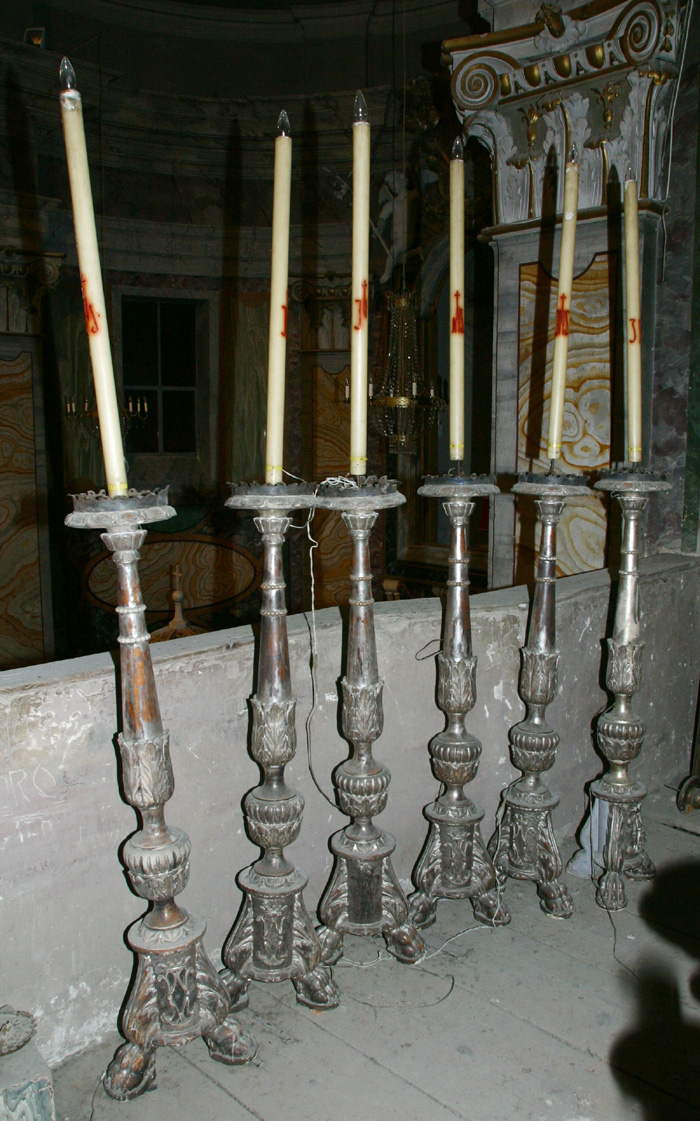 candeliere d'altare, elemento d'insieme di Morelli Sante (terzo quarto sec. XIX)