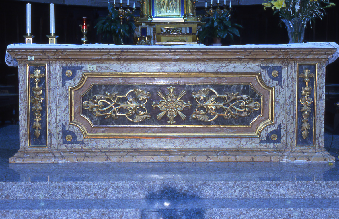 altare maggiore, elemento d'insieme - bottega marchigiana (sec. XIX)