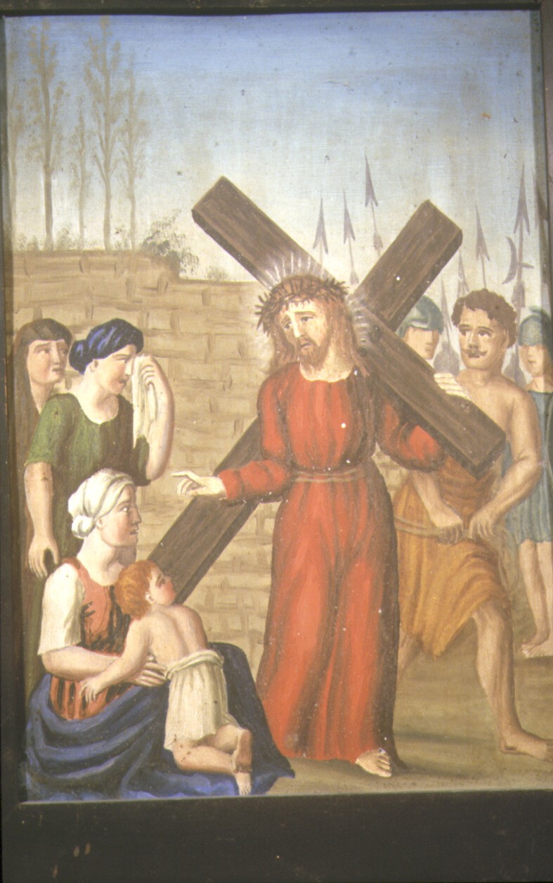 stazione VIII: Gesù consola le donne di Gerusalemme (dipinto, elemento d'insieme) - bottega marchigiana (primo quarto sec. XX)