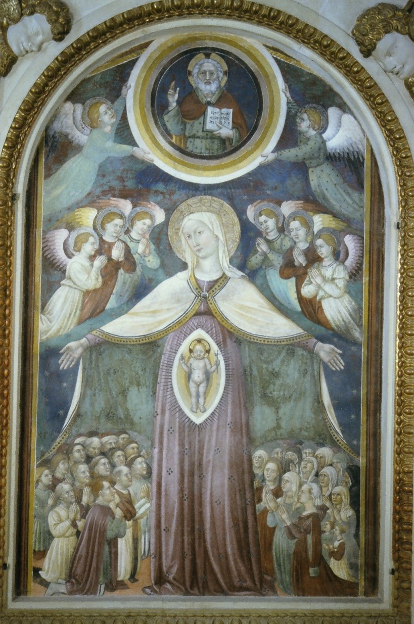 Madonna della Misericordia (dipinto, elemento d'insieme) - bottega umbro-marchigiana (seconda metà sec. XV)