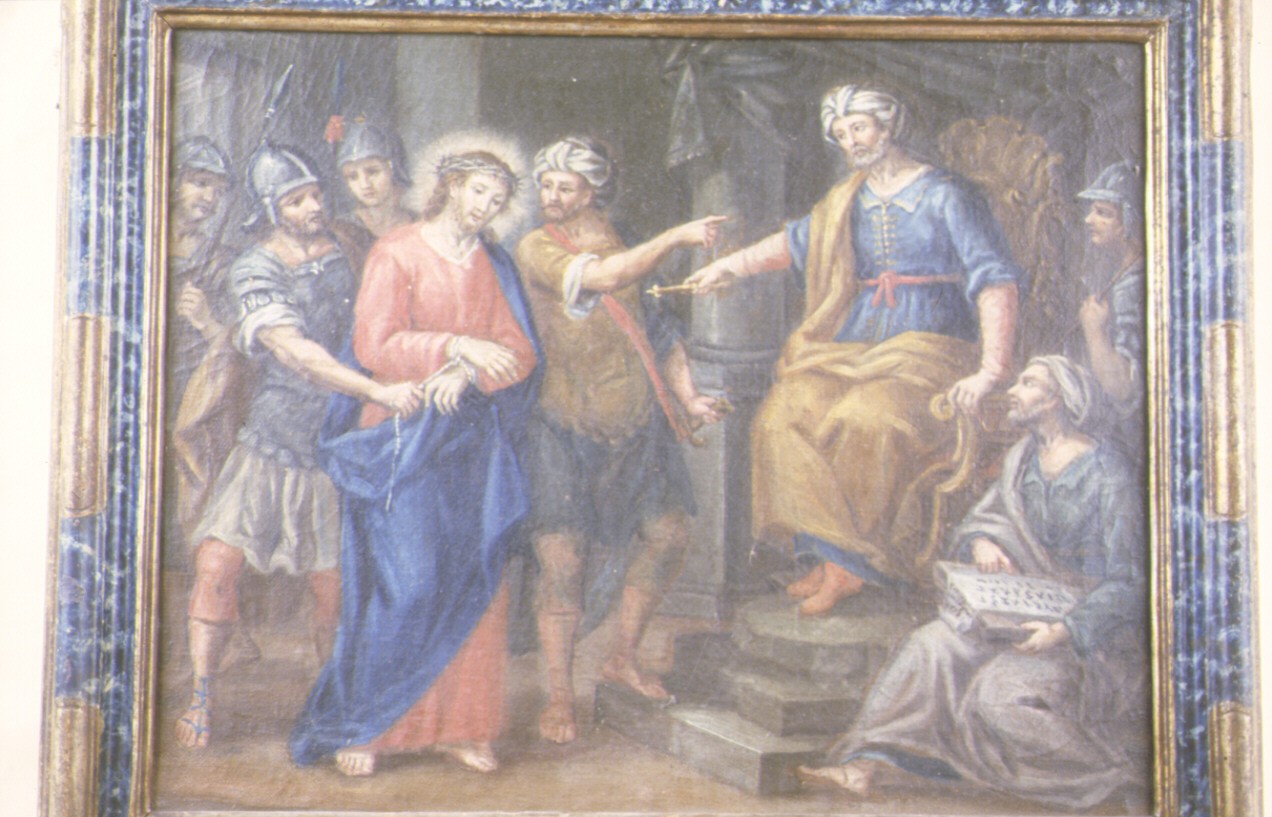 stazione I: Gesù condannato a morte (dipinto, ciclo) di Ugolini Pietro (sec. XVIII)