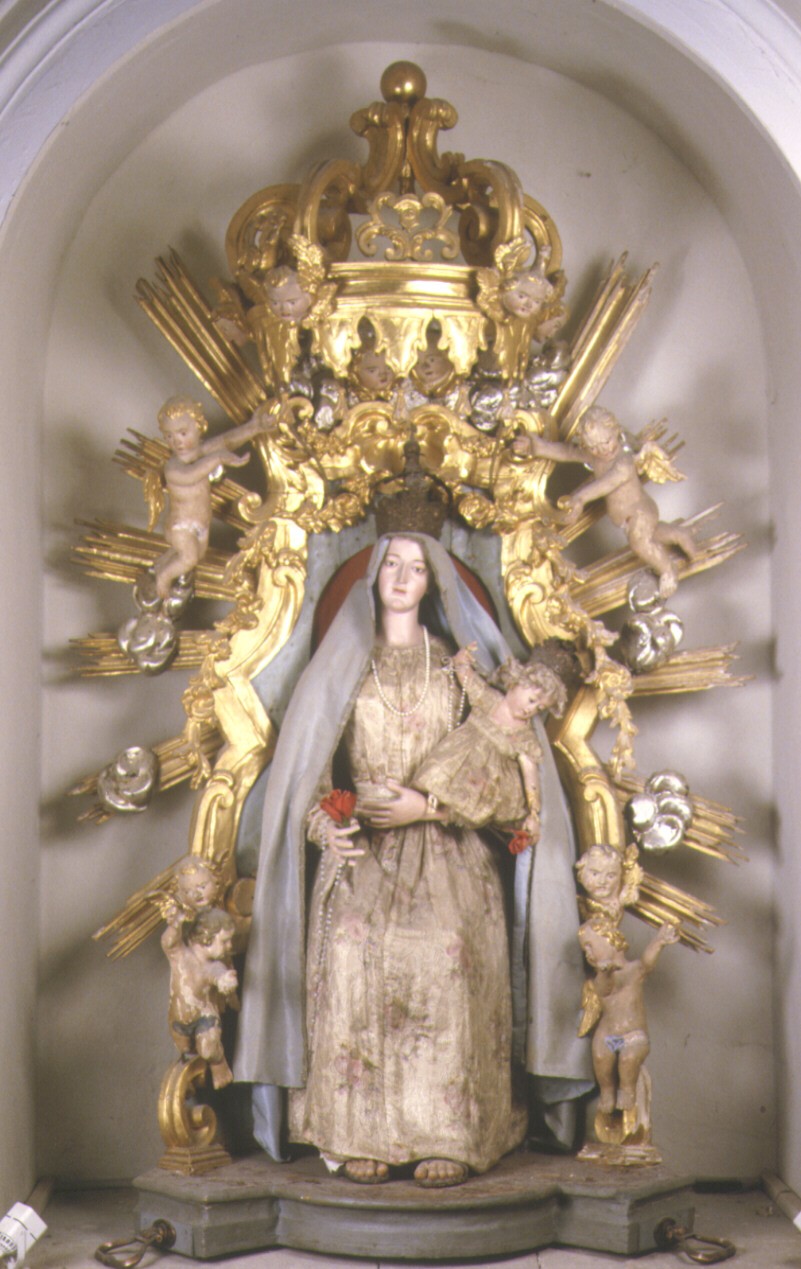 Madonna con Bambino (statua, elemento d'insieme) - bottega marchigiano-romagnola (fine/inizio secc. XVIII/ XIX)