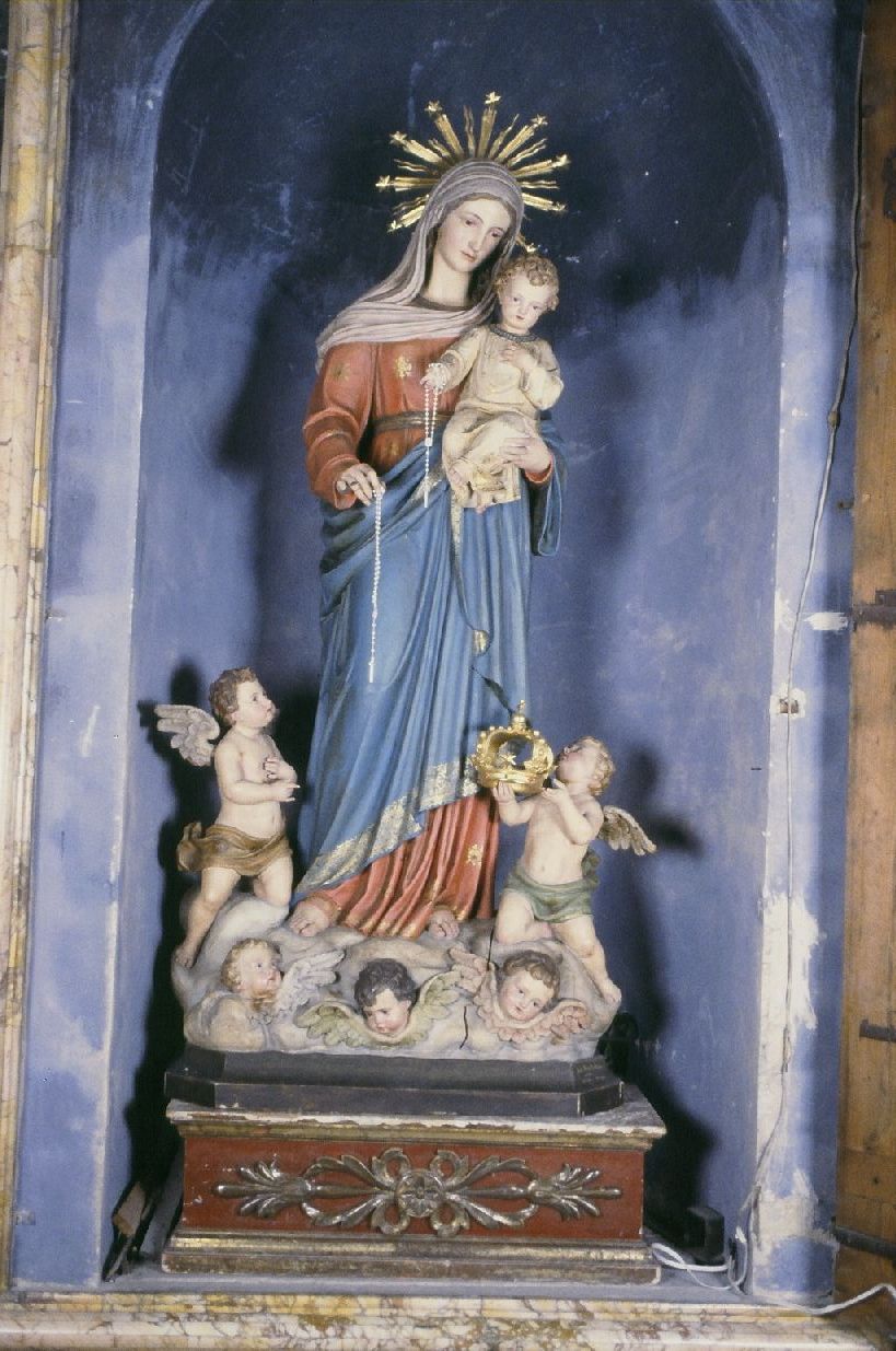 Madonna con Bambino e angeli (statua, elemento d'insieme) - ambito marchigiano (seconda metà sec. XIX)