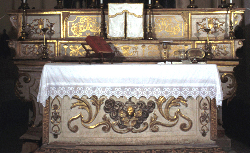 altare maggiore, elemento d'insieme - bottega marchigiana (sec. XVIII)