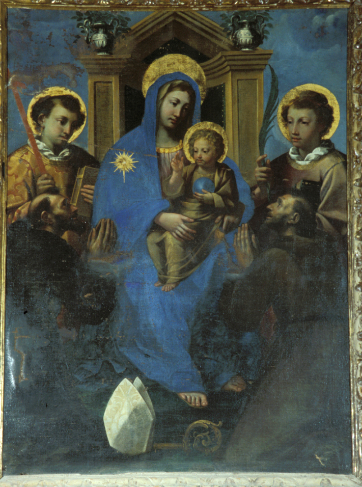 Madonna con Bambino e santi (dipinto, elemento d'insieme) - ambito italiano (sec. XIX)