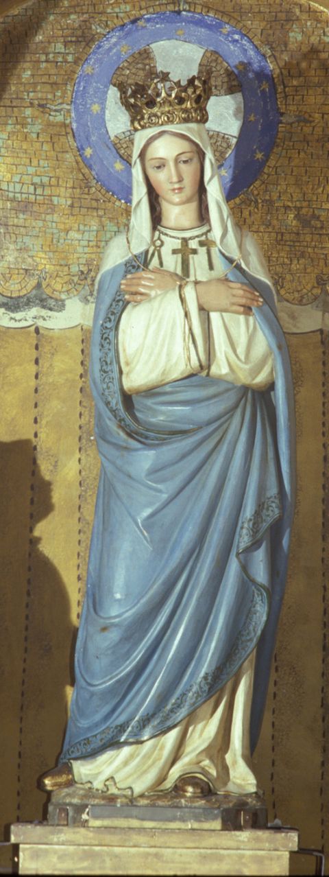 Madonna della Salette (gruppo scultoreo, elemento d'insieme) - bottega marchigiana (sec. XIX)