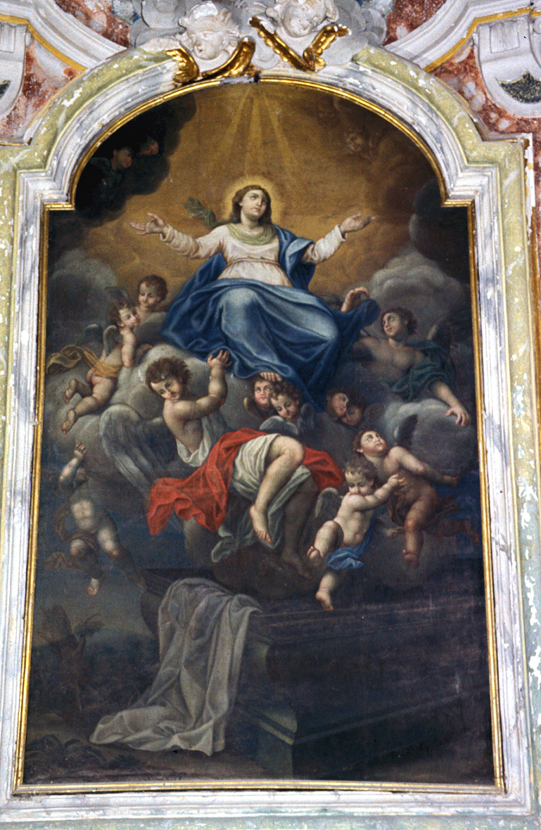 Madonna Assunta con angeli (dipinto) - ambito marchigiano (sec. XVIII)