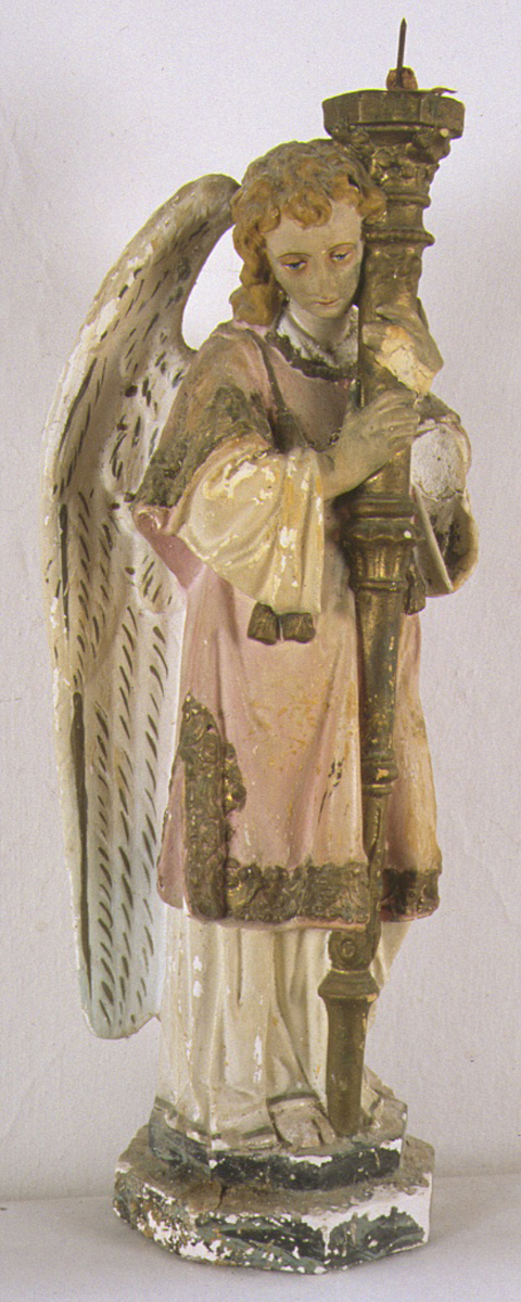 angelo (statuetta portacandelabro) - ambito marchigiano (fine/inizio secc. XIX/ XX)