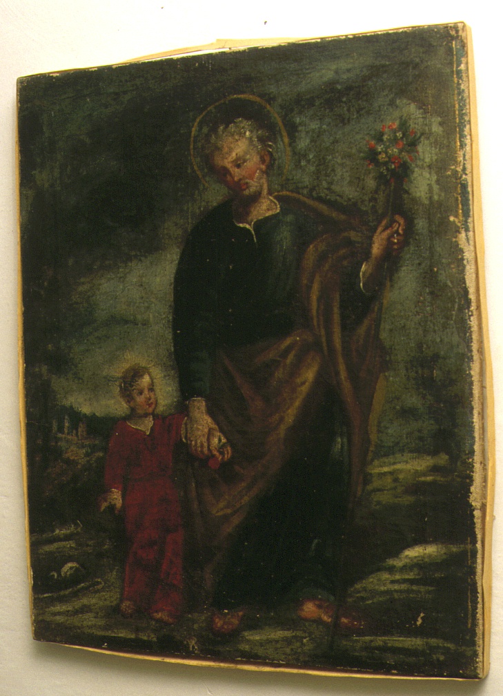 San Giuseppe e Gesù Bambino (dipinto) - bottega marchigiana (sec. XX)