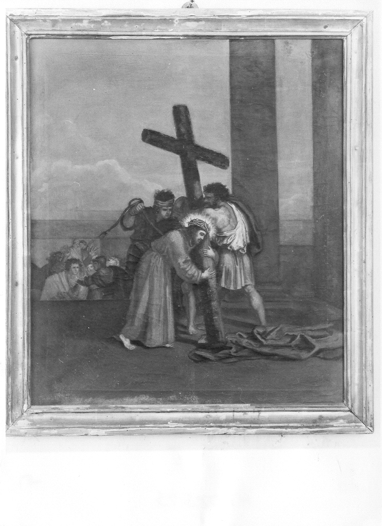 stazione II: Gesù caricato della croce (Via Crucis, elemento d'insieme) - ambito marchigiano (sec. XIX)