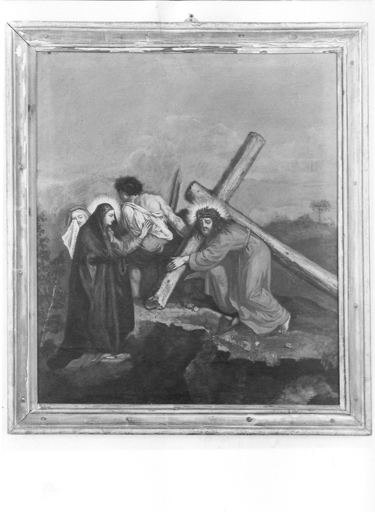 stazione IV: Gesù incontra la Madonna (Via Crucis, elemento d'insieme) - ambito marchigiano (sec. XIX)