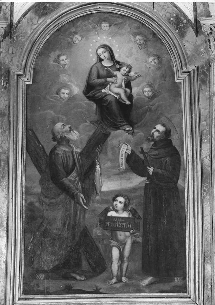 Madonna con altri personaggi (dipinto) - ambito marchigiano (inizio sec. XIX)