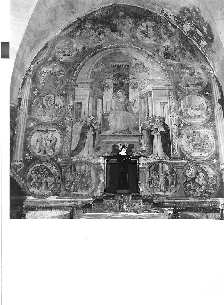 Madonna del Rosario (dipinto, elemento d'insieme) - ambito marchigiano (sec. XVI)