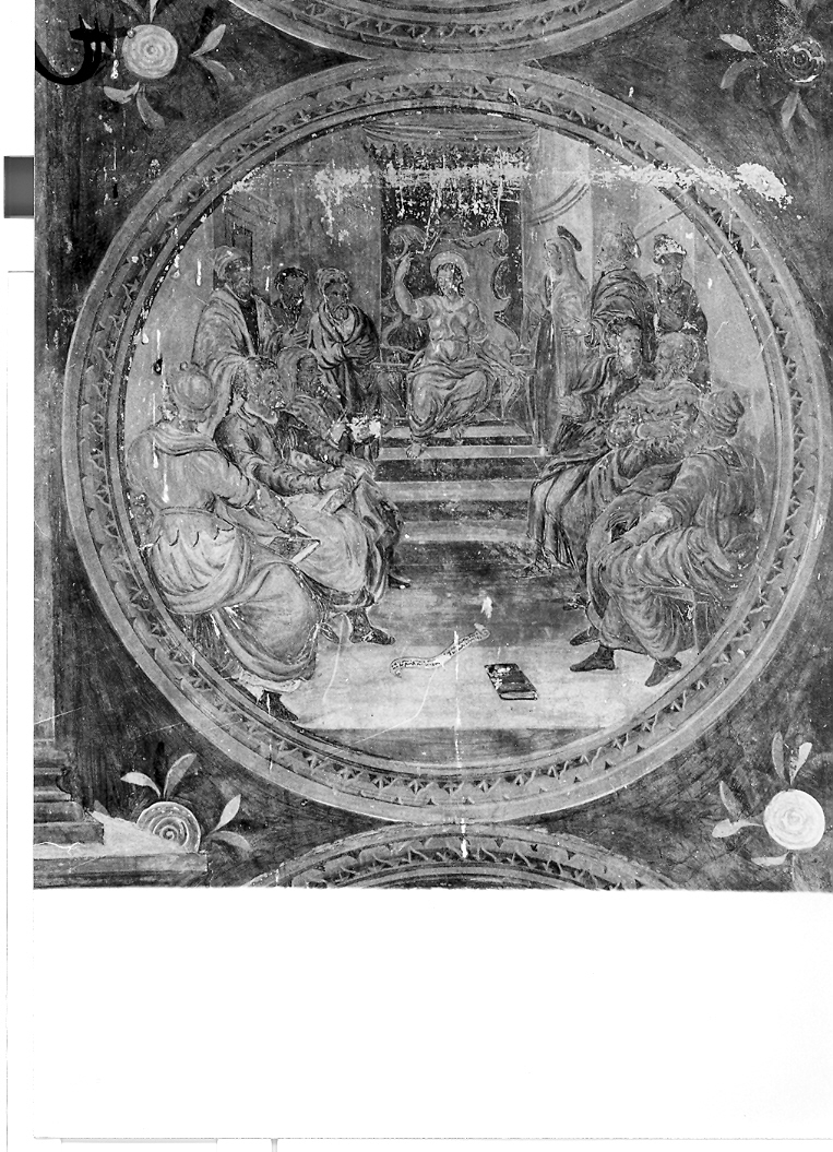 disputa di Gesù con i dottori nel tempio (dipinto, elemento d'insieme) - ambito marchigiano (sec. XVI)