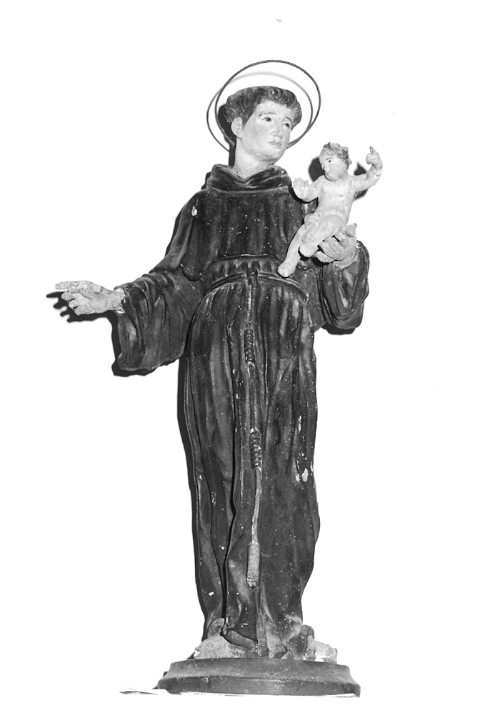 Santo francescano con Gesù Bambino (statua) - ambito marchigiano (sec. XIX)