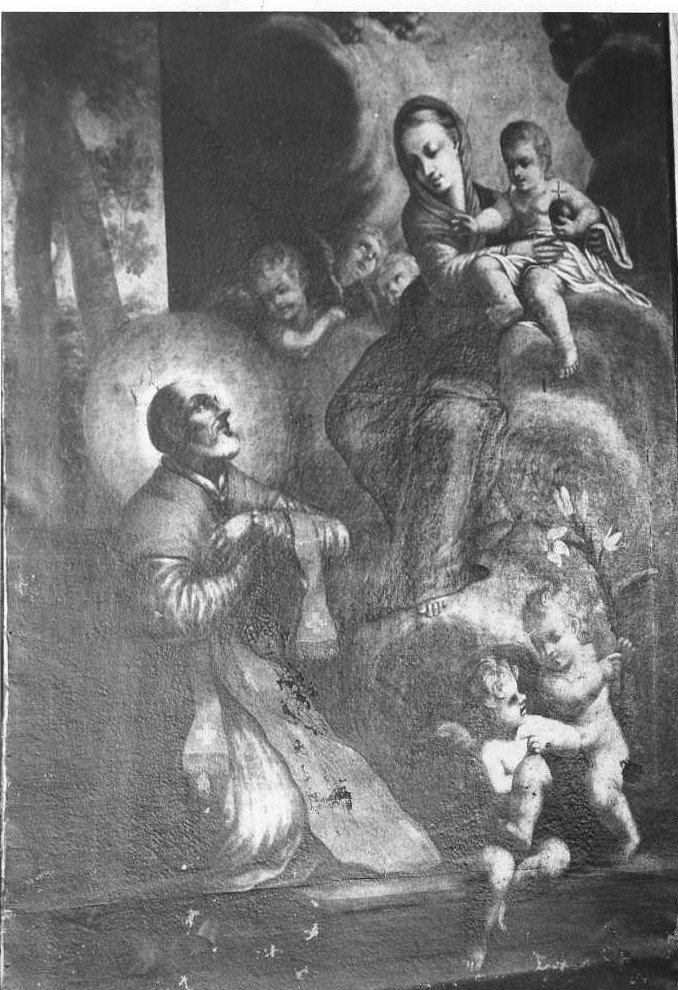 San Filippo Neri ha la visione della Madonna con Bambino (dipinto) di Ricci Ubaldo (fine/inizio secc. XVII/ XVIII)