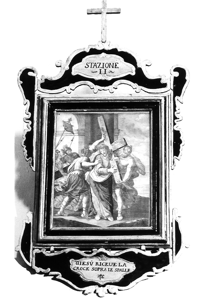 stazione II: Gesù caricato della croce (dipinto, elemento d'insieme) - ambito marchigiano (sec. XVII)