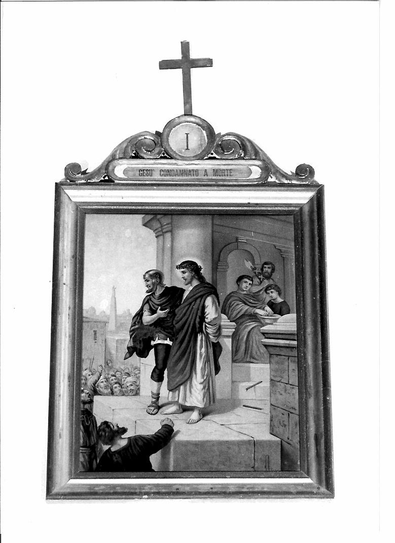 stazione I: Gesù condannato a morte (dipinto, elemento d'insieme) - ambito marchigiano (prima metà sec. XIX)