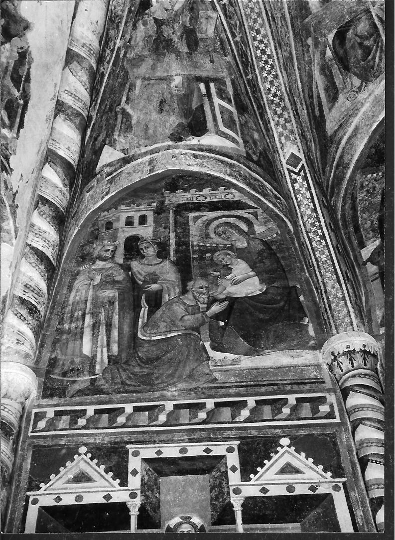 adorazione dei Re Magi (decorazione pittorica, elemento d'insieme) - ambito marchigiano (seconda metà sec. XIV)