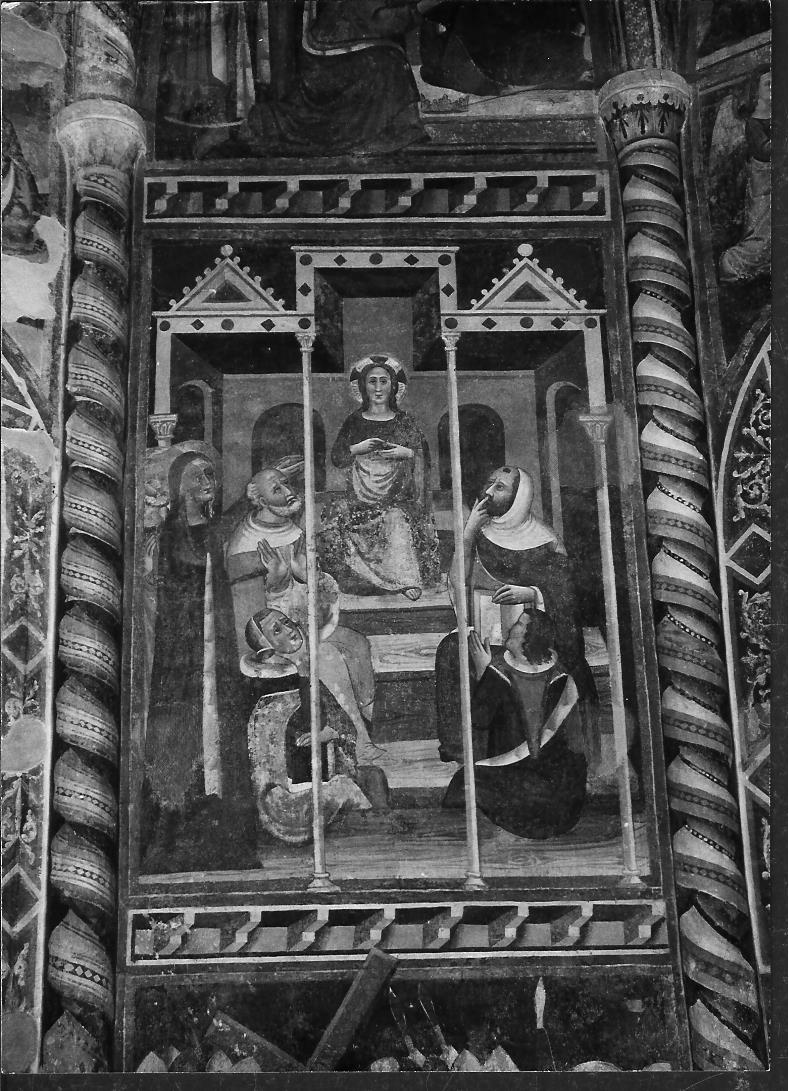 disputa di Gesù con i dottori nel tempio (decorazione pittorica, elemento d'insieme) - ambito marchigiano (seconda metà sec. XIV)
