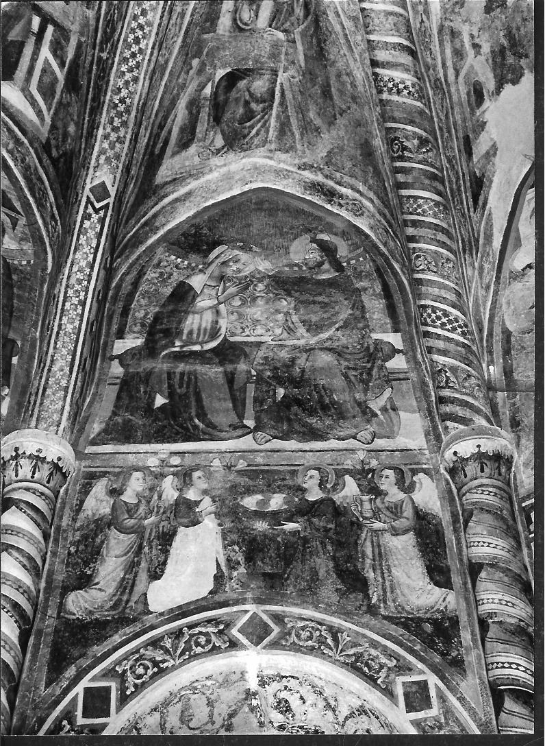 incoronazione di Maria Vergine (decorazione pittorica, elemento d'insieme) - ambito marchigiano (seconda metà sec. XIV)