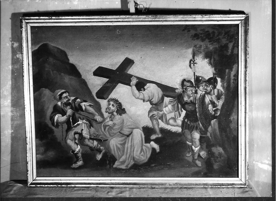 stazione V: Gesù aiutato da Simone il Cireneo a portare la croce (dipinto, elemento d'insieme) - ambito marchigiano (fine/inizio secc. XVIII/ XIX)