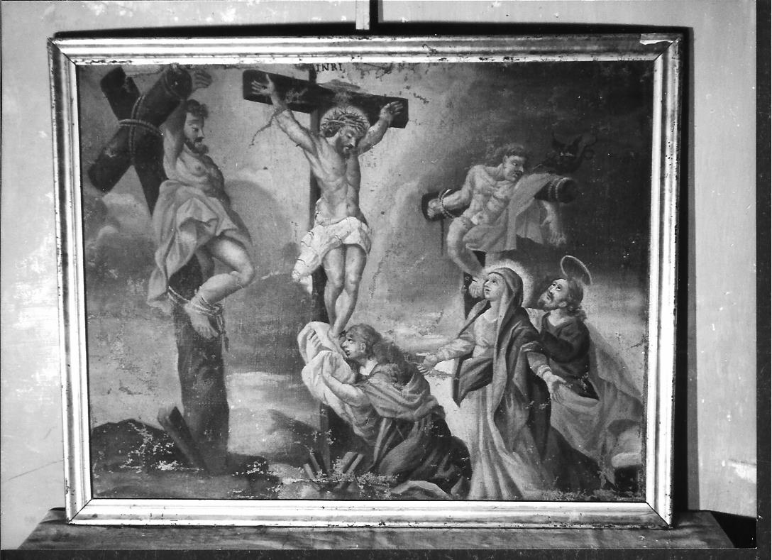 stazione XII: Gesù innalzato e morto in croce (dipinto, elemento d'insieme) - ambito marchigiano (fine/inizio secc. XVIII/ XIX)