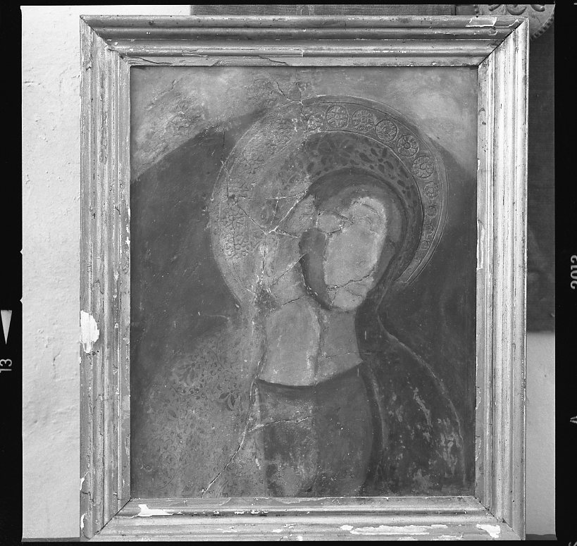 Madonna (dipinto, frammento) - ambito marchigiano (secc. XIV/ XV)