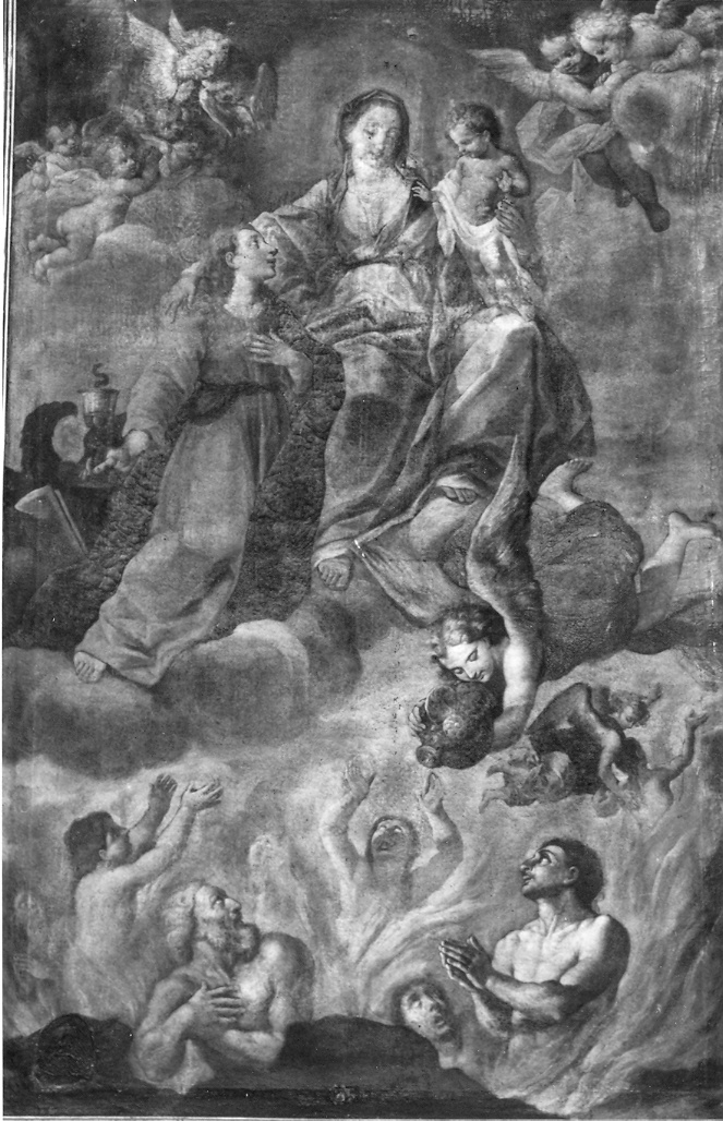 Madonna con Bambino, santi e anime del purgatorio (dipinto) - ambito veneto (seconda metà sec. XVII)