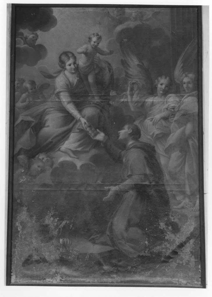 apparizione della Madonna col Bambino a San Nicola da Tolentino (dipinto) - ambito marchigiano (seconda metà sec. XVIII)