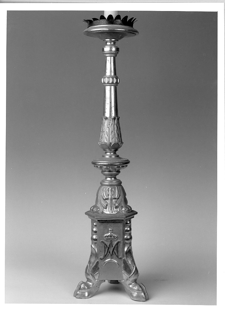 candeliere d'altare, serie - produzione marchigiana (metà sec. XIX)