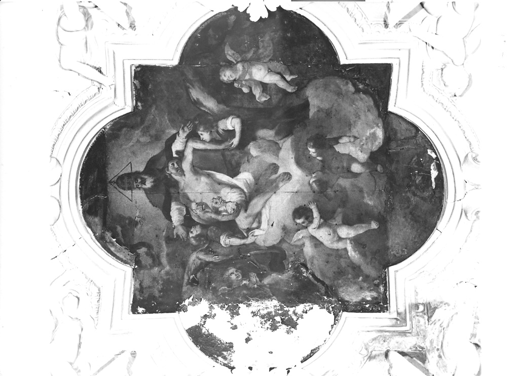 Trinità con Cristo morto (dipinto, complesso decorativo) - ambito marchigiano (prima metà sec. XVII)