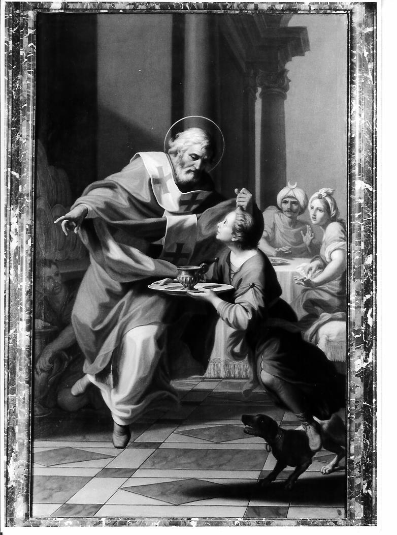 Miracolo di S. Nicola da Bari, San Nicola da Bari salva il giovane Adeodato di Essoranda (dipinto) di Lapis Gaetano detto Carraccetto (sec. XVIII)